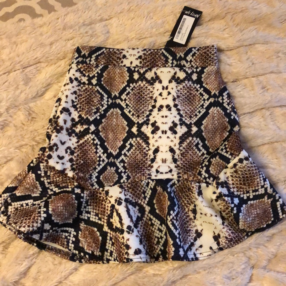 Snakeskin Mini Skirt